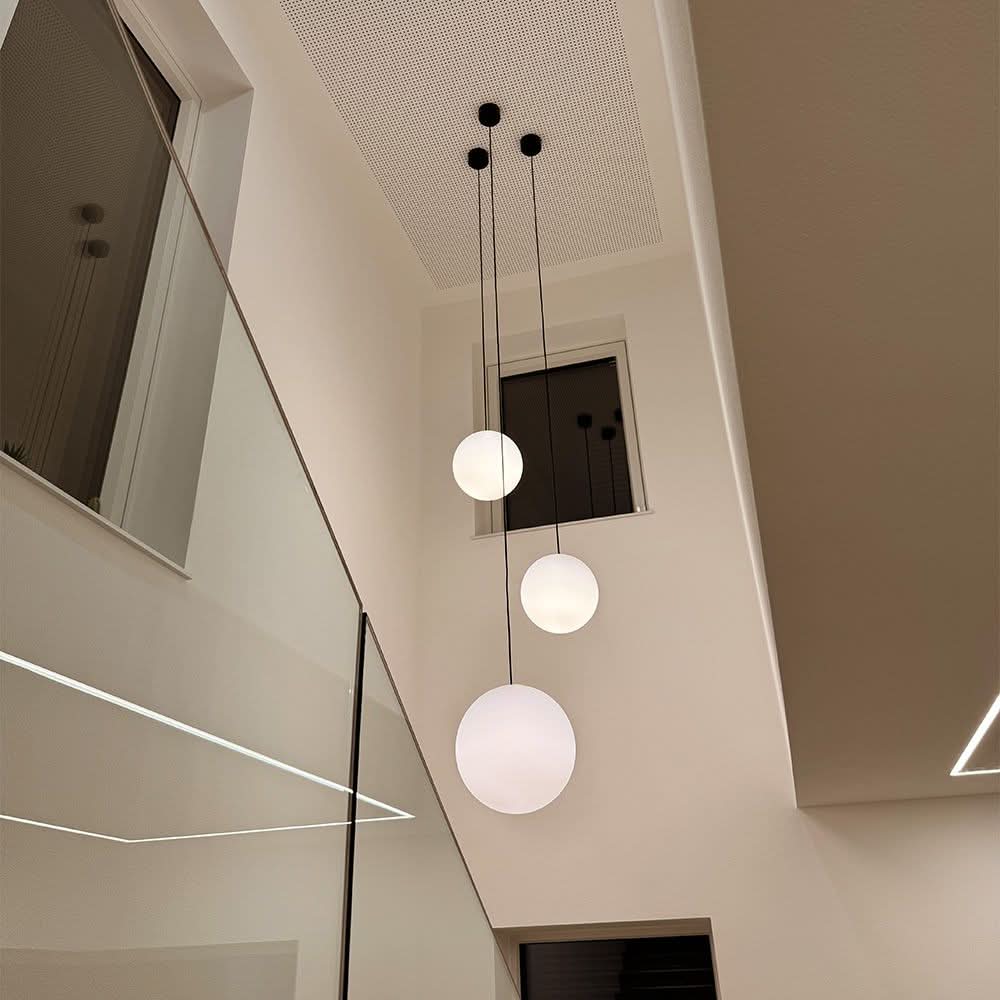 s.luce Orb Glaskugel Galerieleuchte 500cm Aufhängung Schwarz