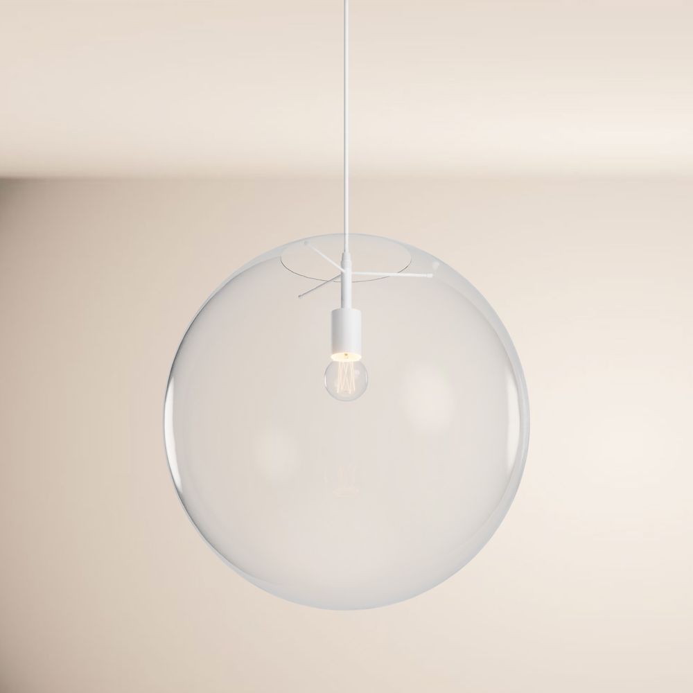 s.luce Orb glass globe hanging lamp 150cm suspension black