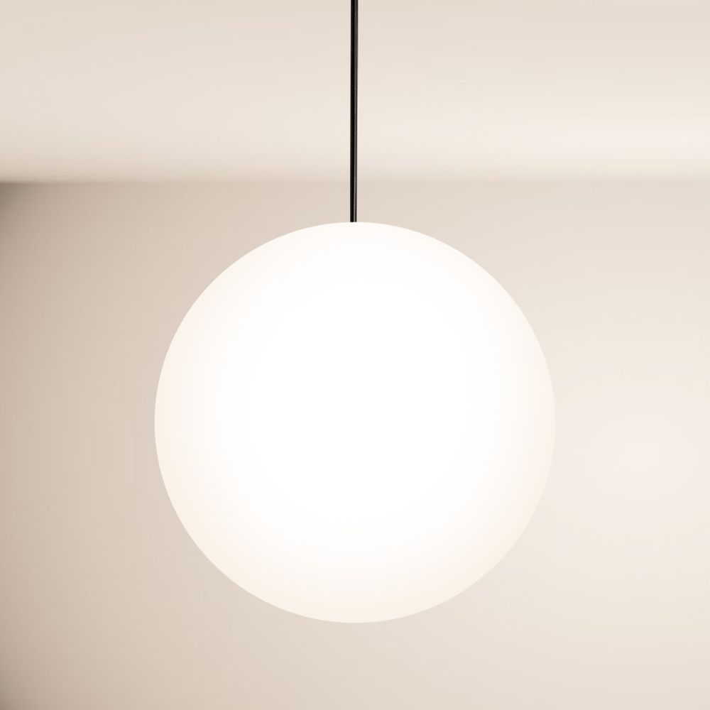 s.luce Orb glass globe hanging lamp 150cm suspension black