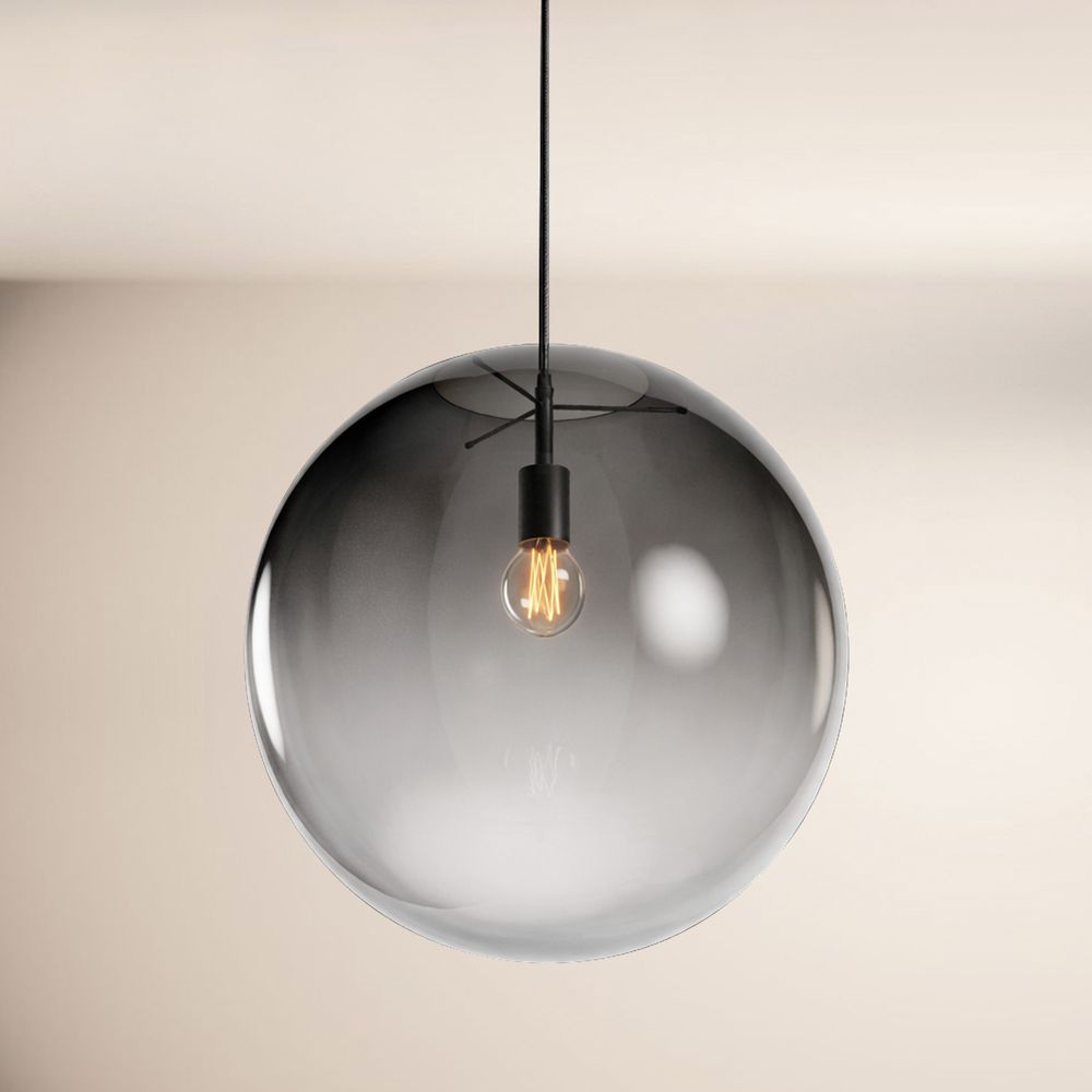 s.luce Orb glass globe hanging lamp 150cm suspension black