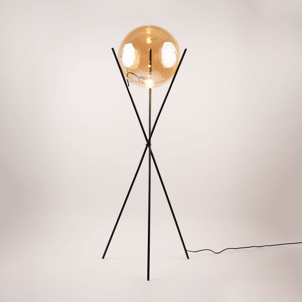 s.luce Orb Axis Glaskugel Stehlampe Dreibein 160cm
