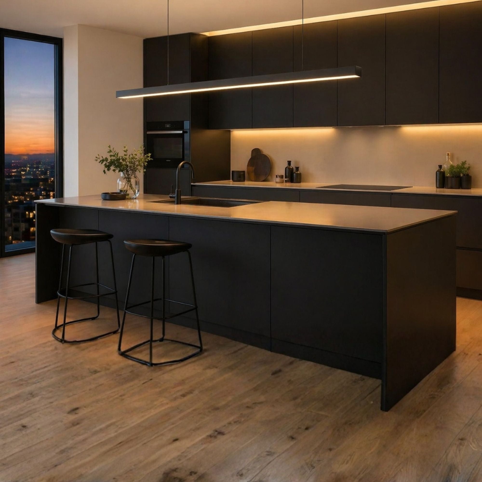 s.luce Oris LED-Linienlampe Büro-Pendelleuchte XL nach Maß 2700K