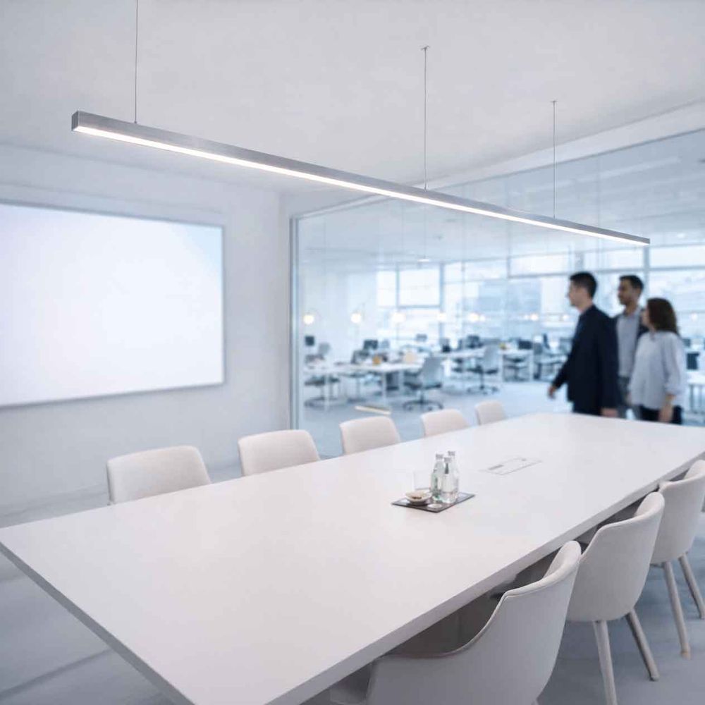 s.luce Oris LED-Linienlampe Büro-Pendelleuchte XL nach Maß 2700K