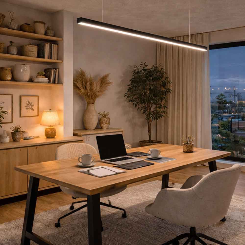 s.luce Oris LED-Linienlampe Büro-Pendelleuchte XL nach Maß 2700K
