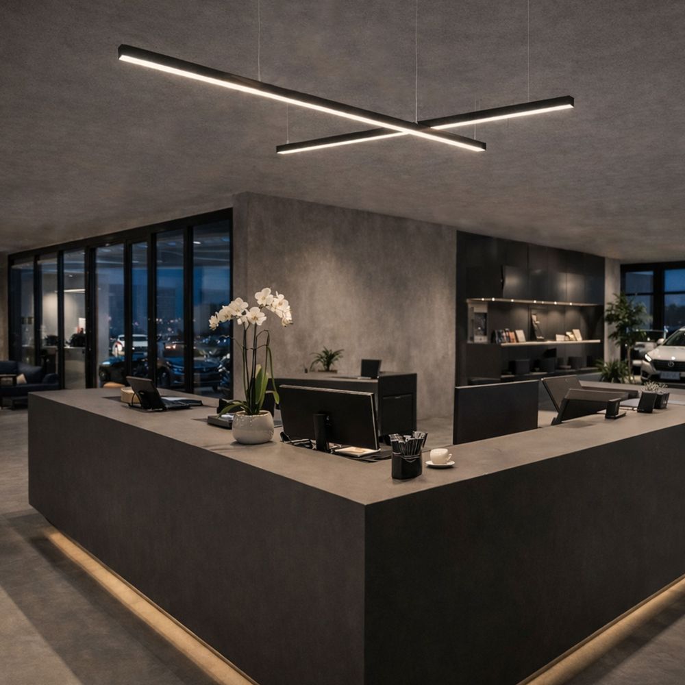 s.luce Oris LED-Linienlampe Büro-Pendelleuchte XL nach Maß 2700K