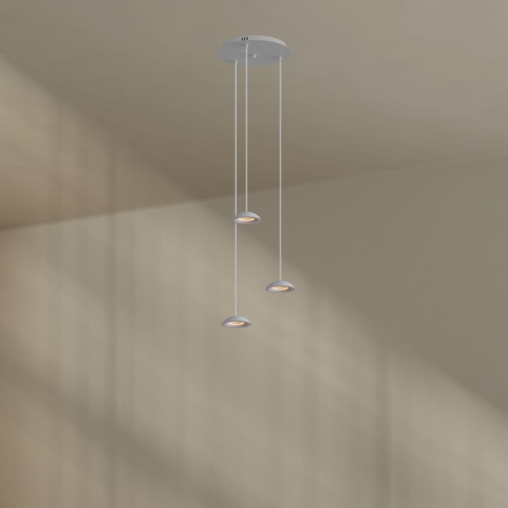s.luce Santa Air LED Esszimmer-Pendelleuchte 3-flammig Ø 40cm Baldachin