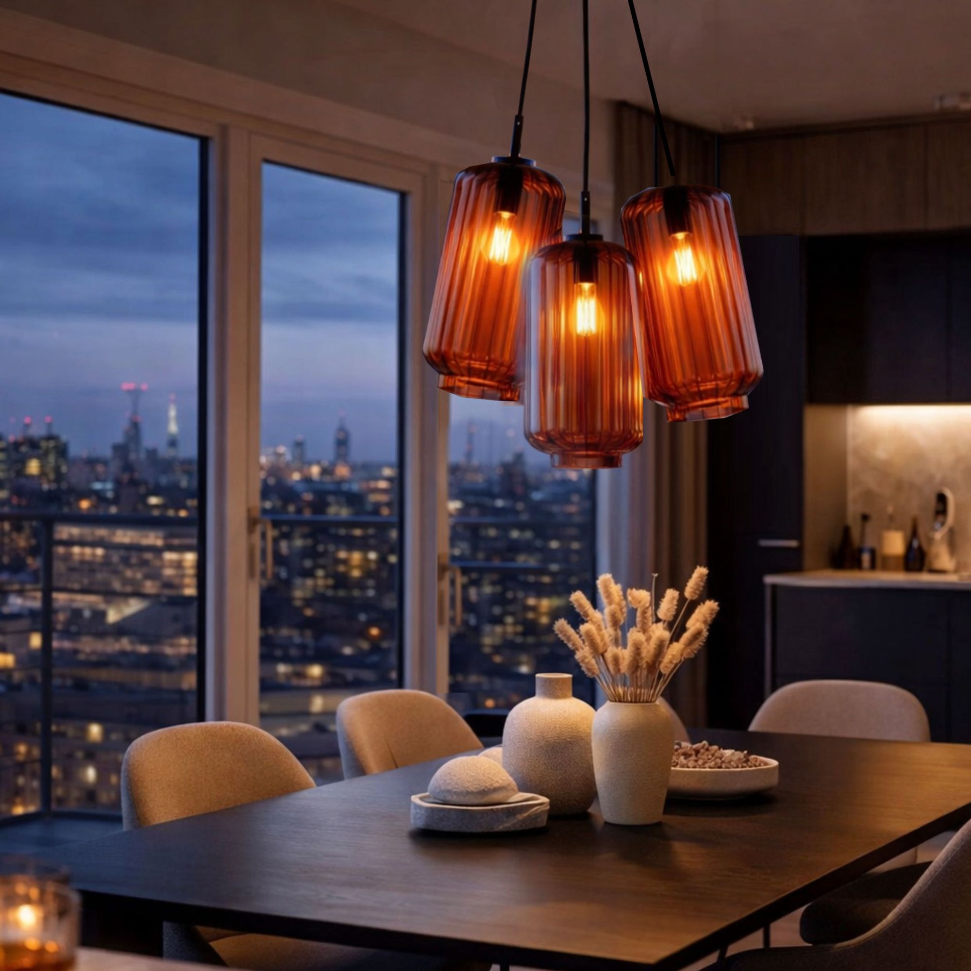 s.luce Velo Cluster Glas - Pendelleuchte 3 - flammig 3x18cm - 200401 - s.luce® - homecoming lights.