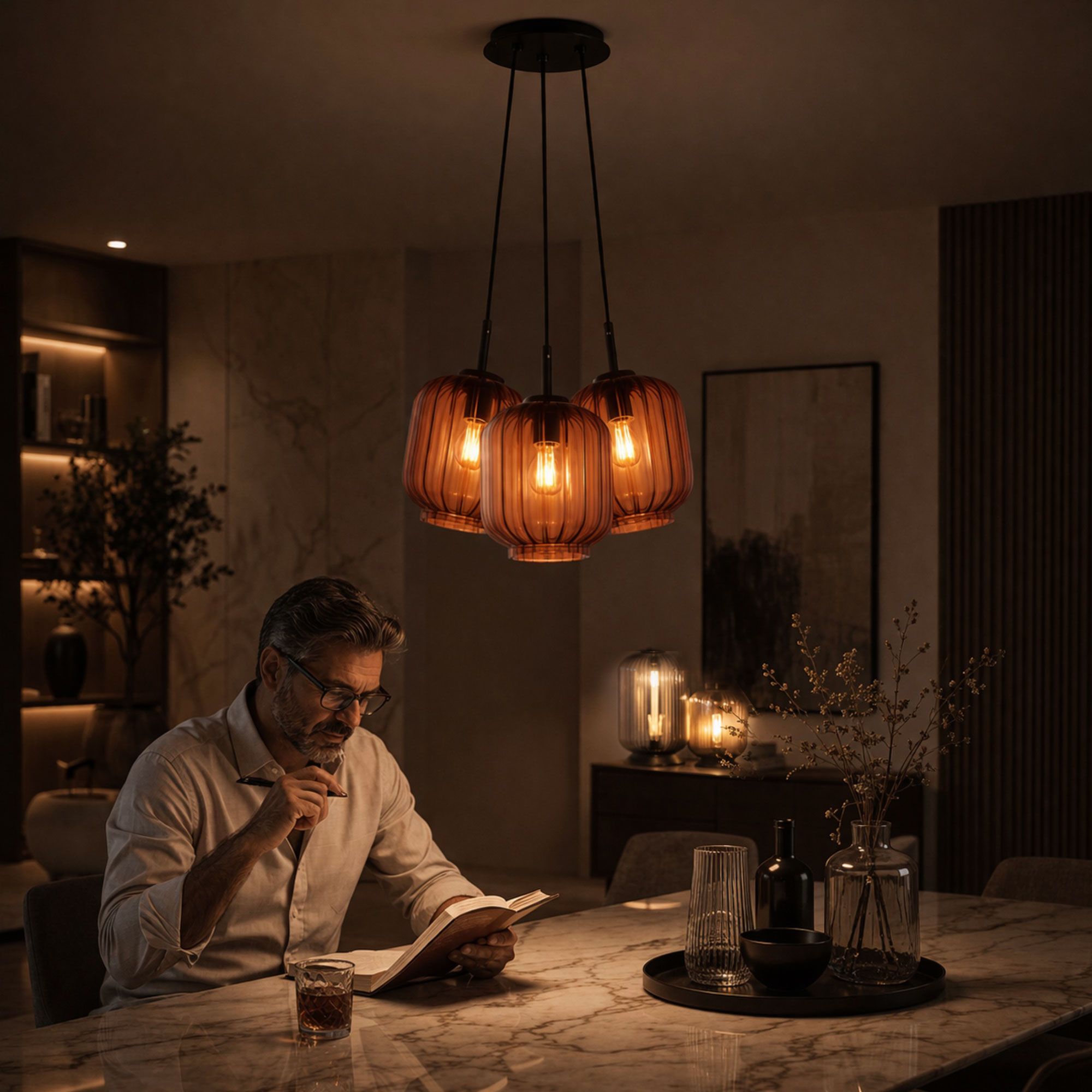 s.luce Velo Cluster Glas - Pendelleuchte 3 - flammig 3x20cm - 200410 - s.luce® - homecoming lights.