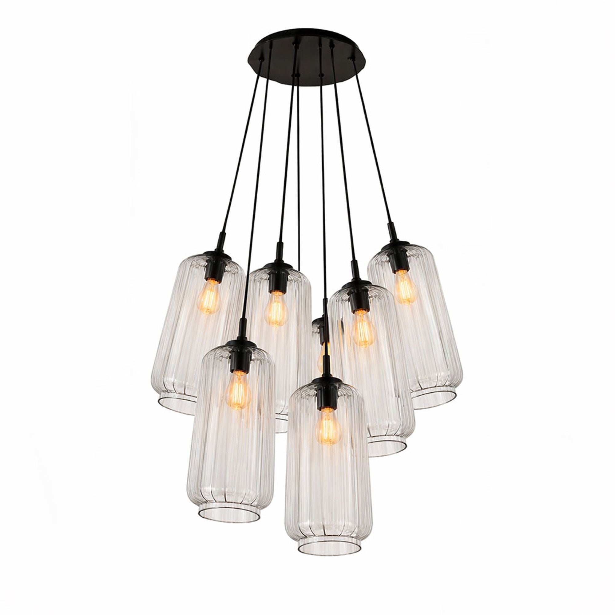 s.luce Velo Cluster Glas - Hängeleuchte 7 - flammig 7x18cm - 200425 - s.luce® - homecoming lights.