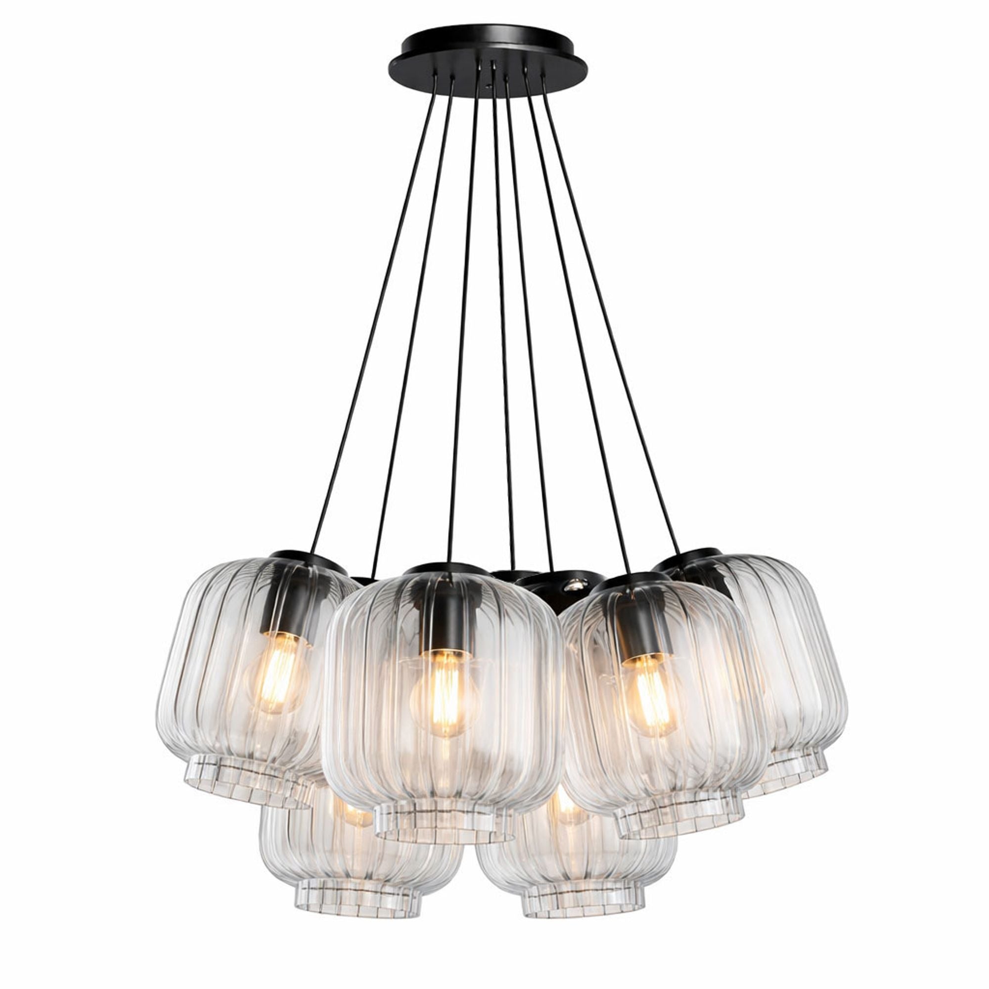 s.luce Velo Cluster Glas - Pendelleuchte 7 - flammig 7x20cm - 200430 - s.luce® - homecoming lights.