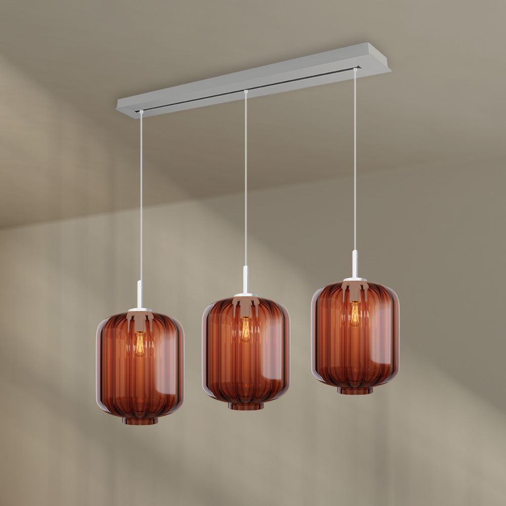 s.luce Velo Esstischleuchte 3-flammig Baldachin 120cm Ø 25cm