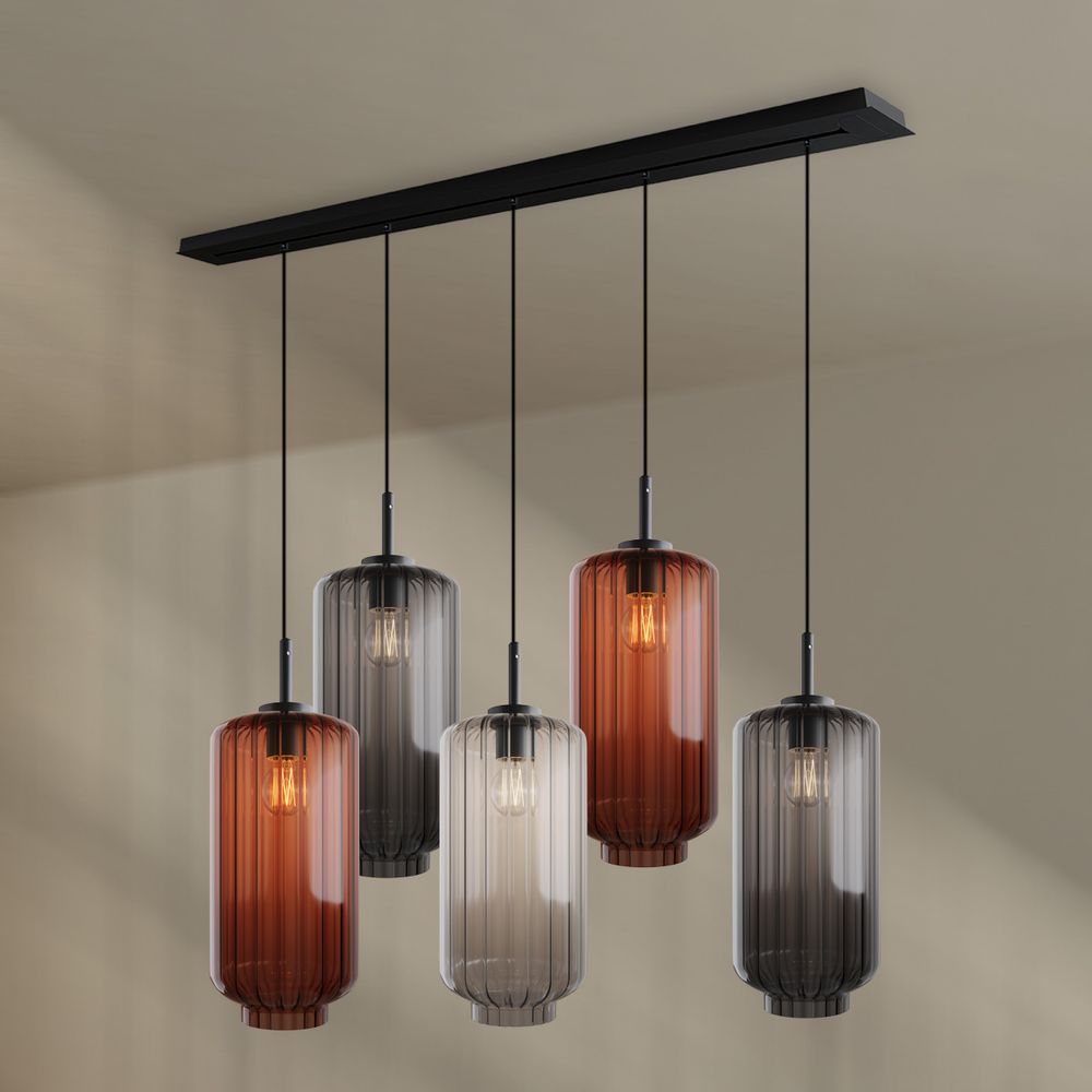 s.luce Velo dining table lamp 5-flame 160cm canopy Ø 18cm