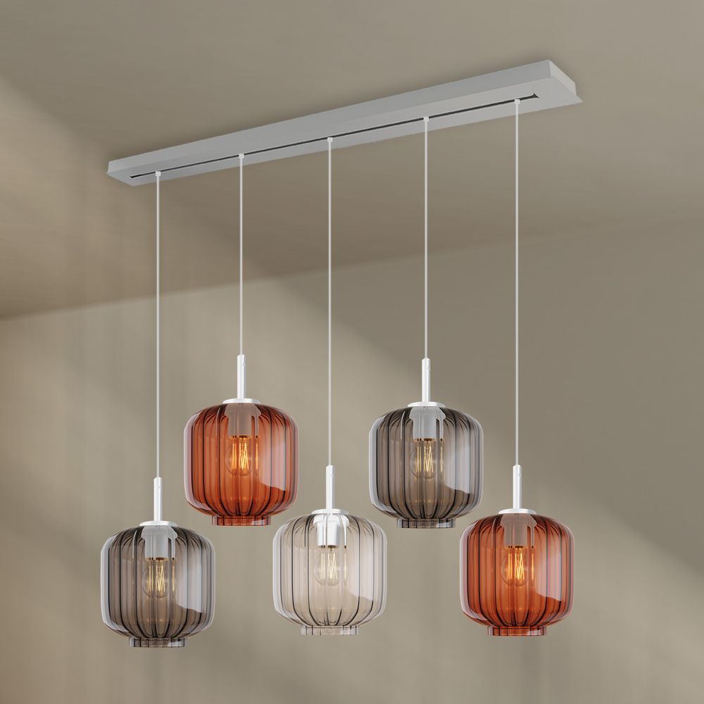 s.luce Velo lampa stołowa 5-płomienna 160cm czasza Ø 20cm