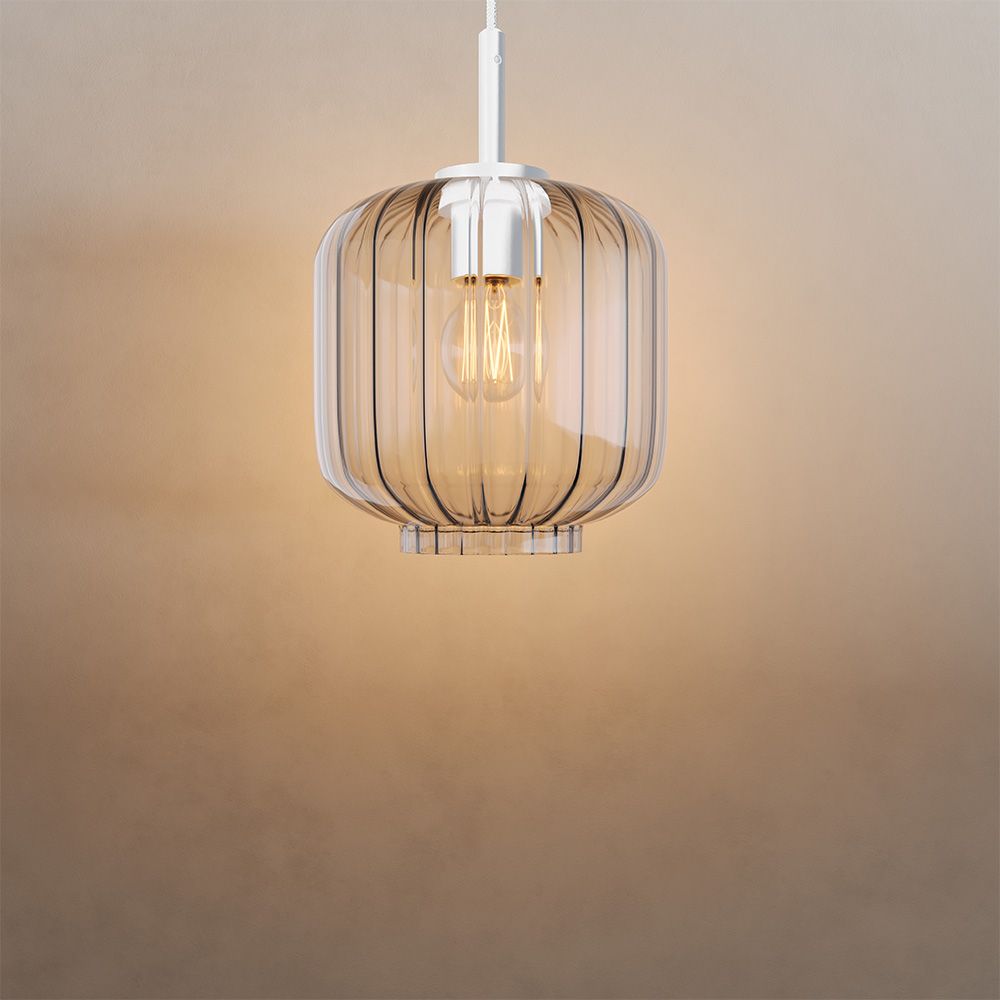 s.luce Velo Galerie Glas-Pendelleuchte Aufhängung 500cm Weiß