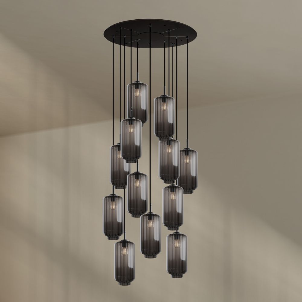 s.luce Velo Galerieleuchte 12-flammig Ø 80cm Baldachin Ø 18cm