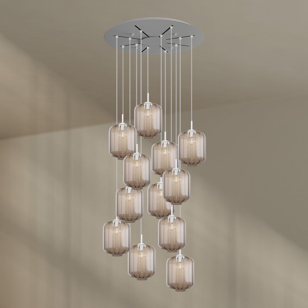 s.luce Velo Galerie-Hängeleuchte 12-flammig Ø 80cm Ø 25cm