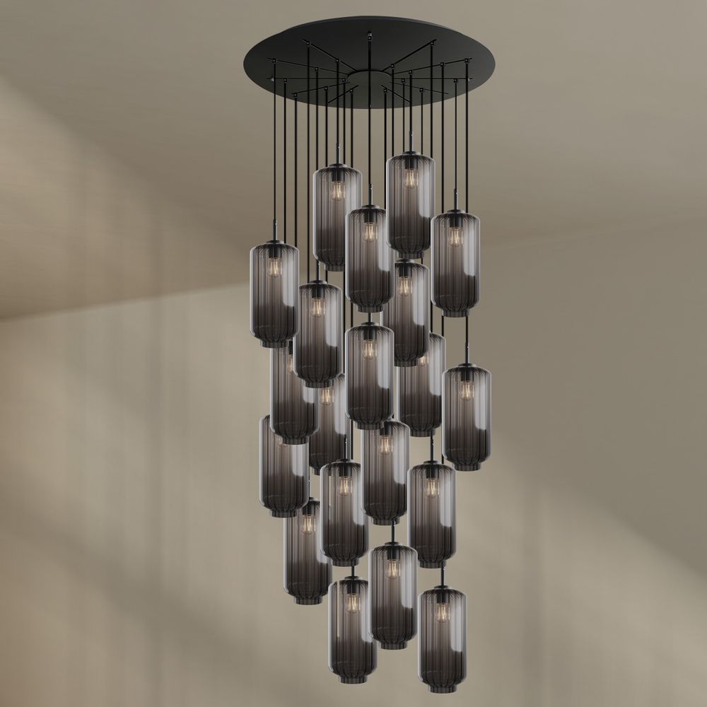 s.luce Velo Lampe à galerie suspendue 20 flammes Ø 120cm Ø 18cm