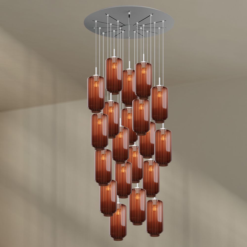 s.luce Velo Lampe à galerie suspendue 20 flammes Ø 120cm Ø 18cm