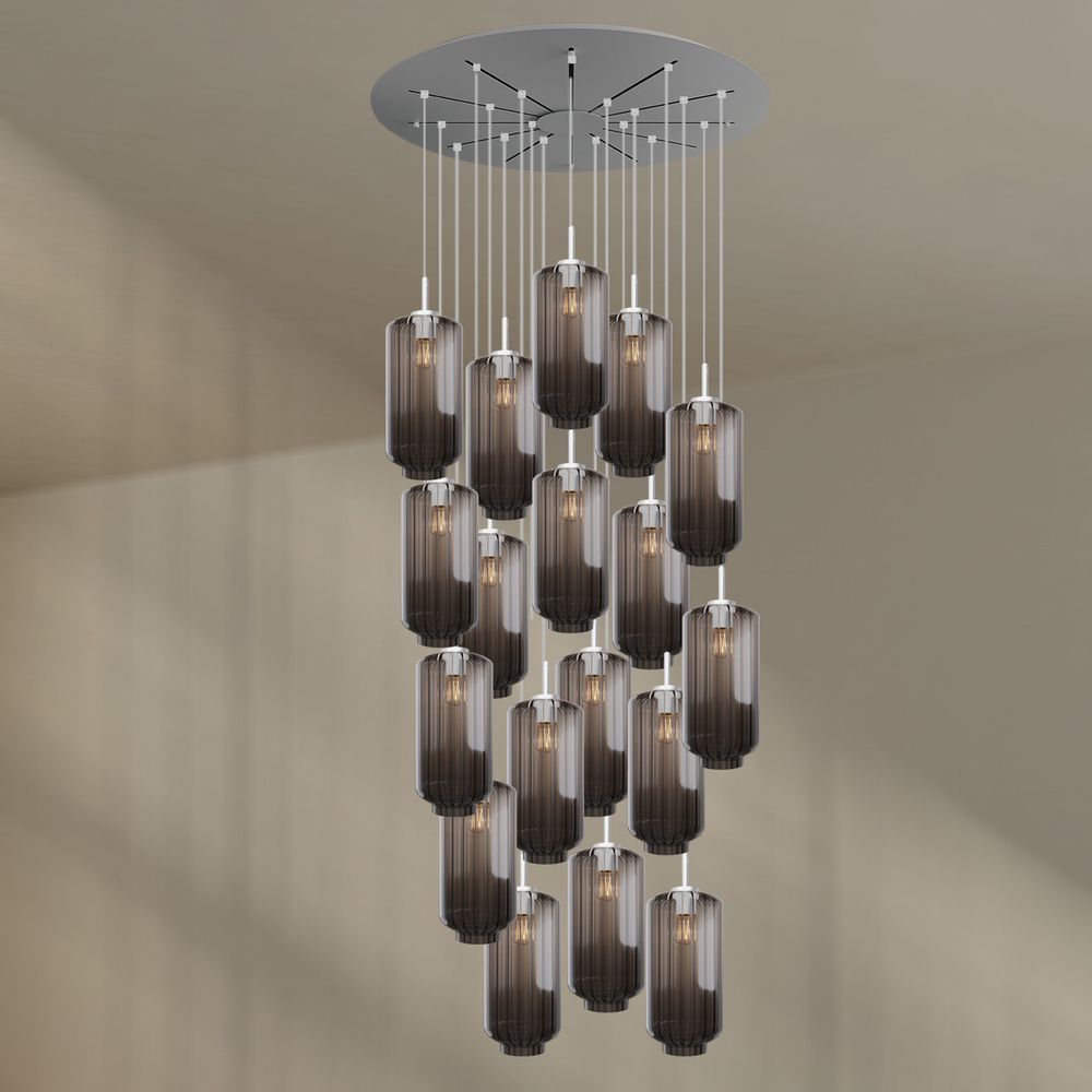 s.luce Velo Galerie-Pendelleuchte 20-flammig Ø 120cm Ø 18cm