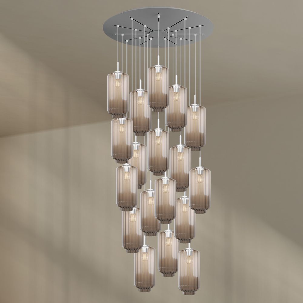 s.luce Velo Galerie-Pendelleuchte 20-flammig Ø 120cm Ø 18cm