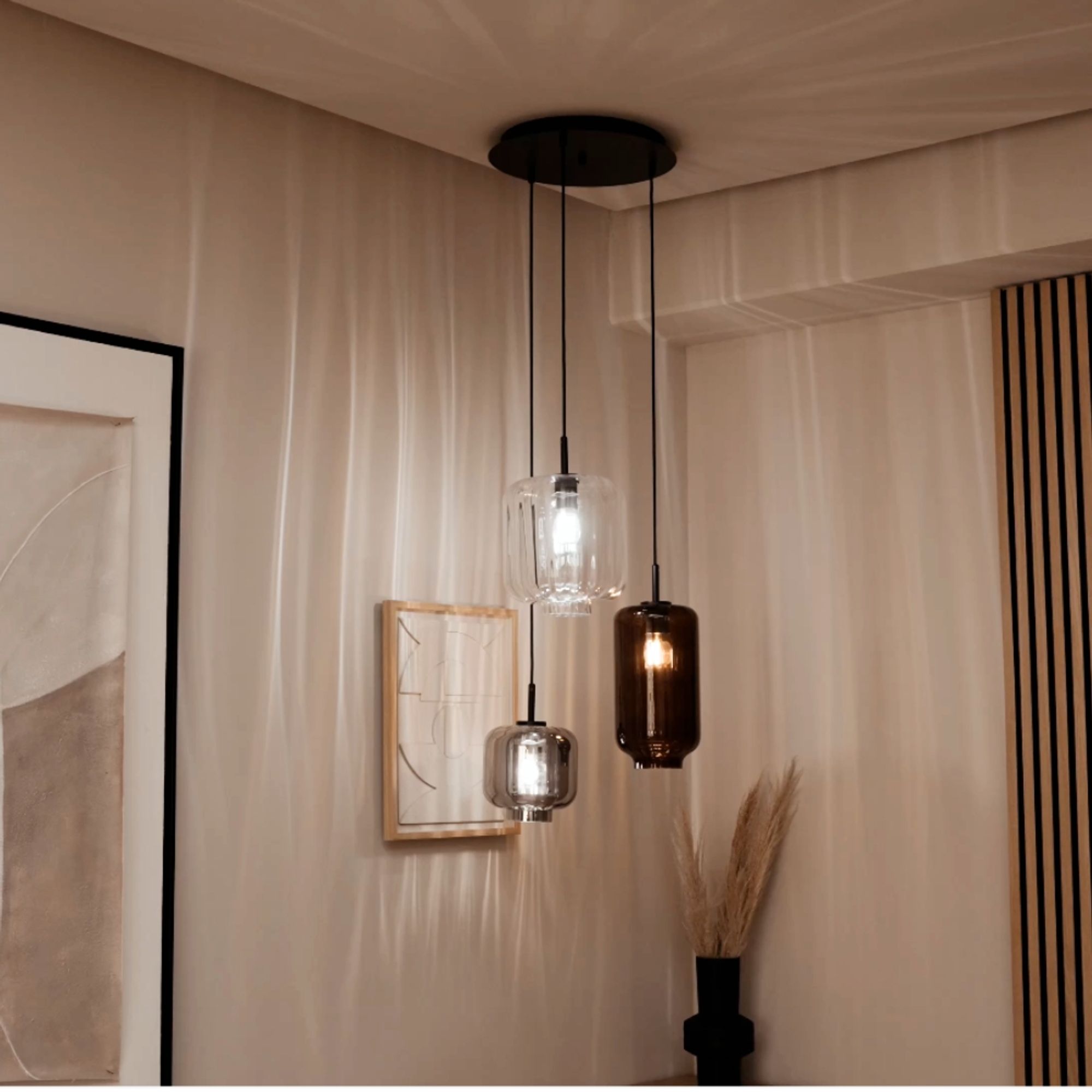 s.luce Velo Galerieleuchte 3 - flammig Ø 40cm Baldachin Ø 18/20/25cm - 194414 - s.luce® - homecoming lights.