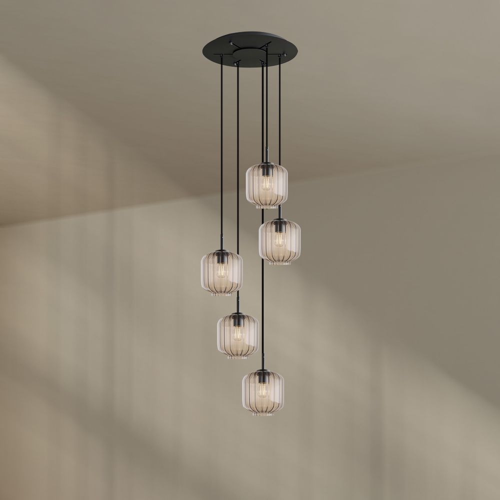 s.luce Velo 5-flammige Galerieleuchte Ø 60cm Baldachin Ø 20cm