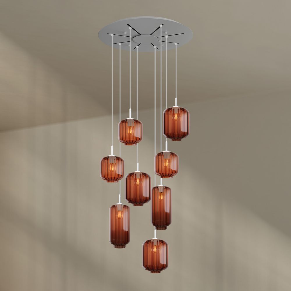 s.luce Velo gallery light 8-flame Ø 80cm canopy Ø 18/20/25cm