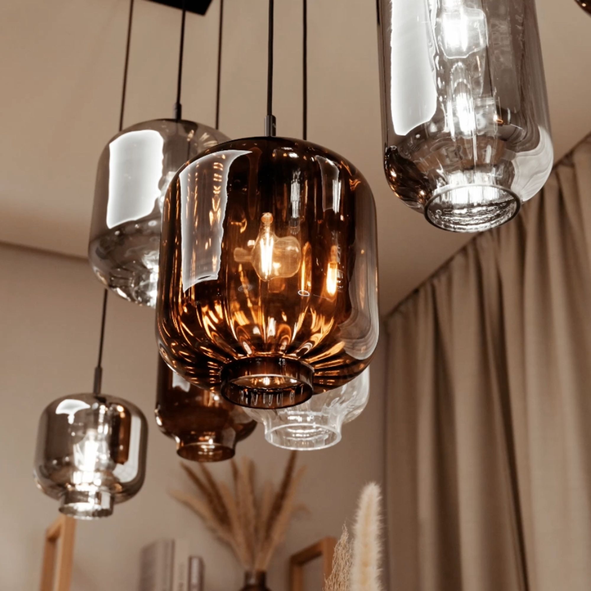 s.luce Velo Glas - Pendelleuchte Aufhängung 150cm Schwarz - 188981 - s.luce® - homecoming lights.