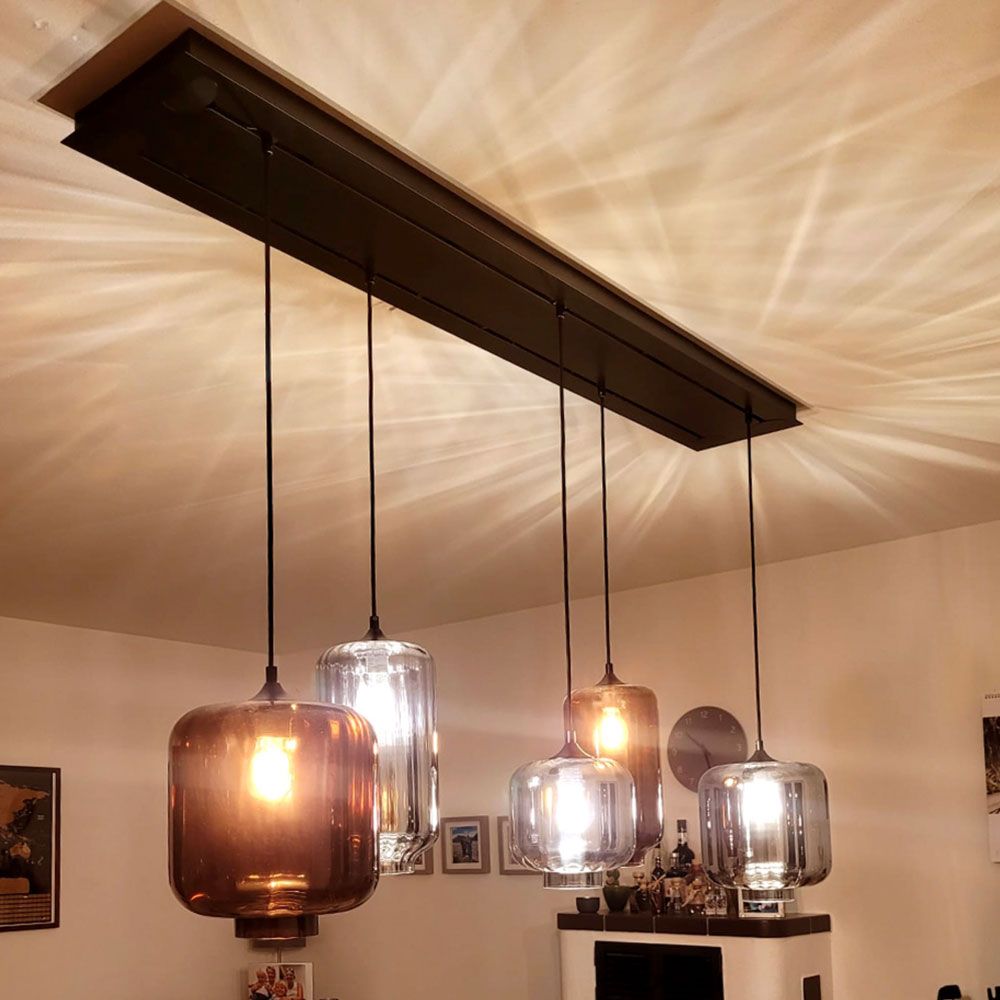 s.luce Velo Glas-Pendelleuchte Aufhängung 150cm Schwarz