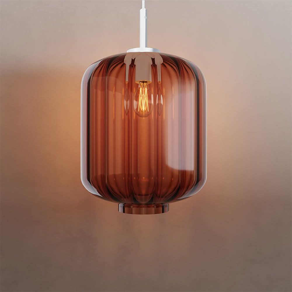 s.luce Velo szklana lampa wisząca zwieszana 150cm biała