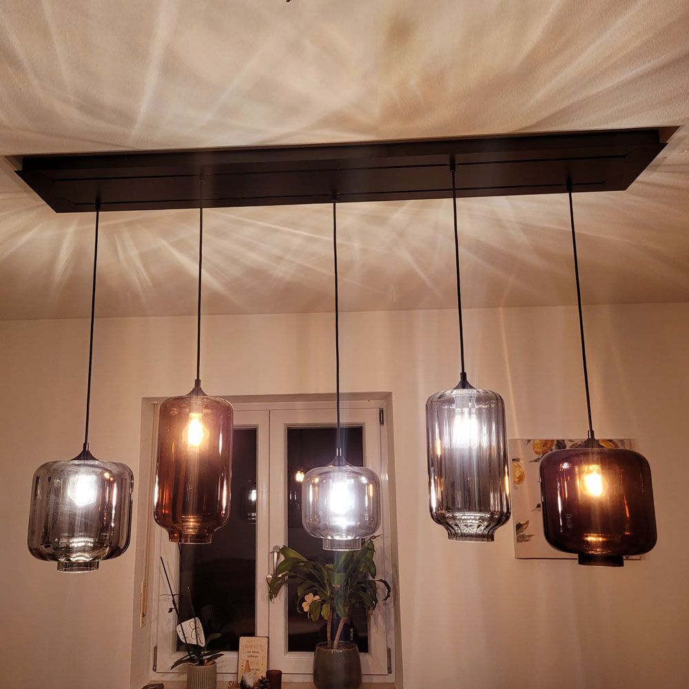 s.luce Velo Glas-Pendelleuchte Aufhängung 150cm Weiß