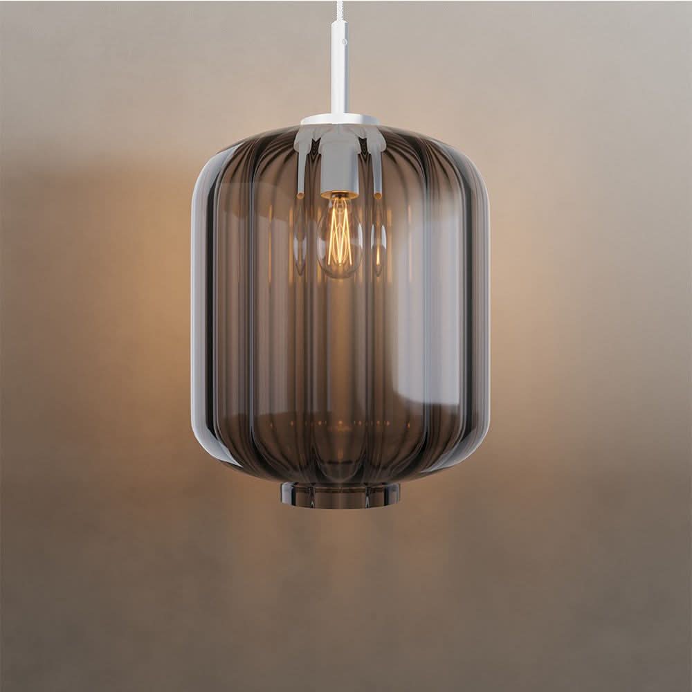 s.luce Velo szklana lampa wisząca zwieszana 150cm biała