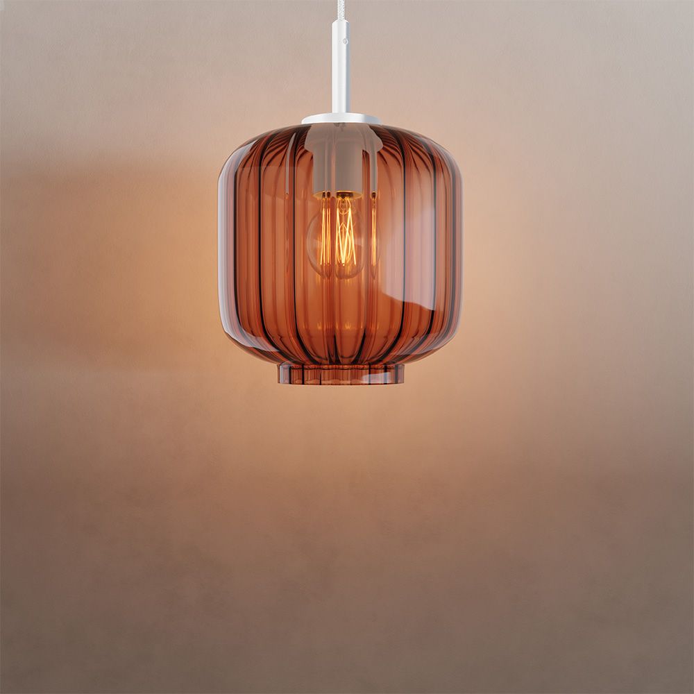 s.luce Velo Glas-Pendelleuchte Aufhängung 150cm Weiß