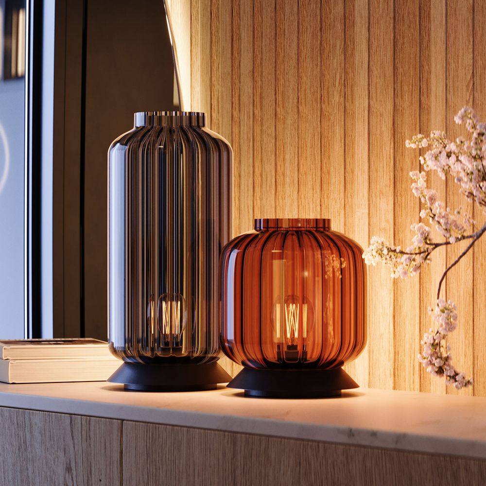 s.luce Velo Glas-Tischleuchte mit Schalter