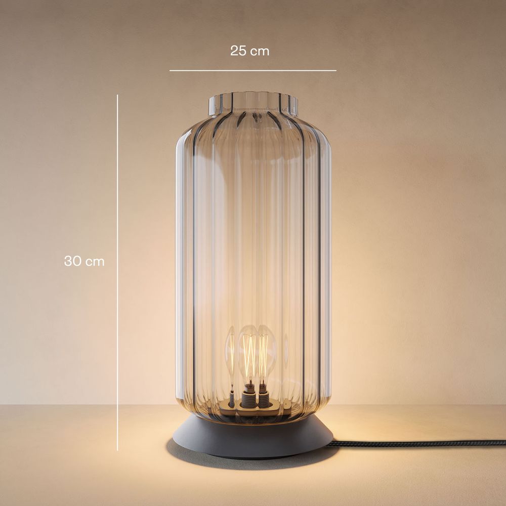 s.luce Velo Glas-Tischleuchte mit Schalter