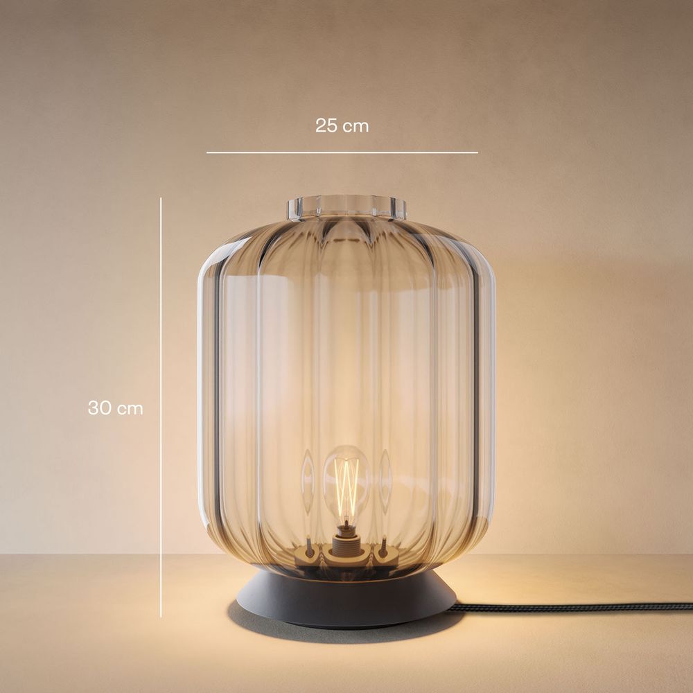 s.luce Velo Glas-Tischleuchte mit Schalter