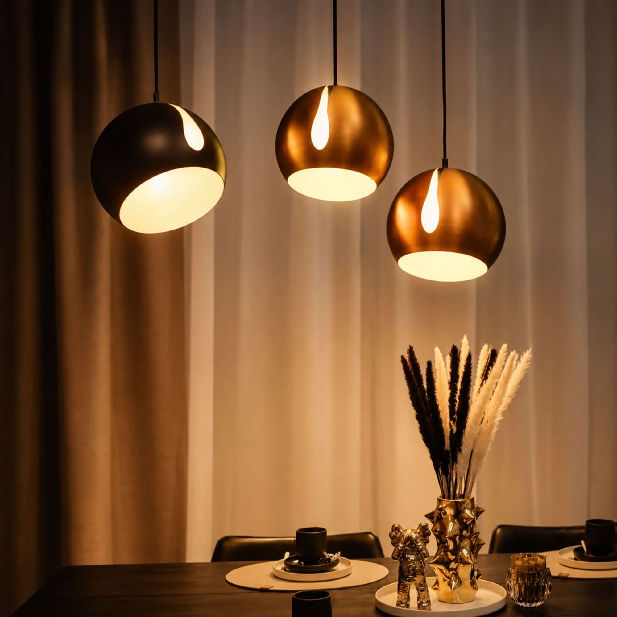 s.luce Ball Metall Pendelleuchte mit drehbarem tauschbaren Schirm - 144917 - s.luce® - homecoming lights.