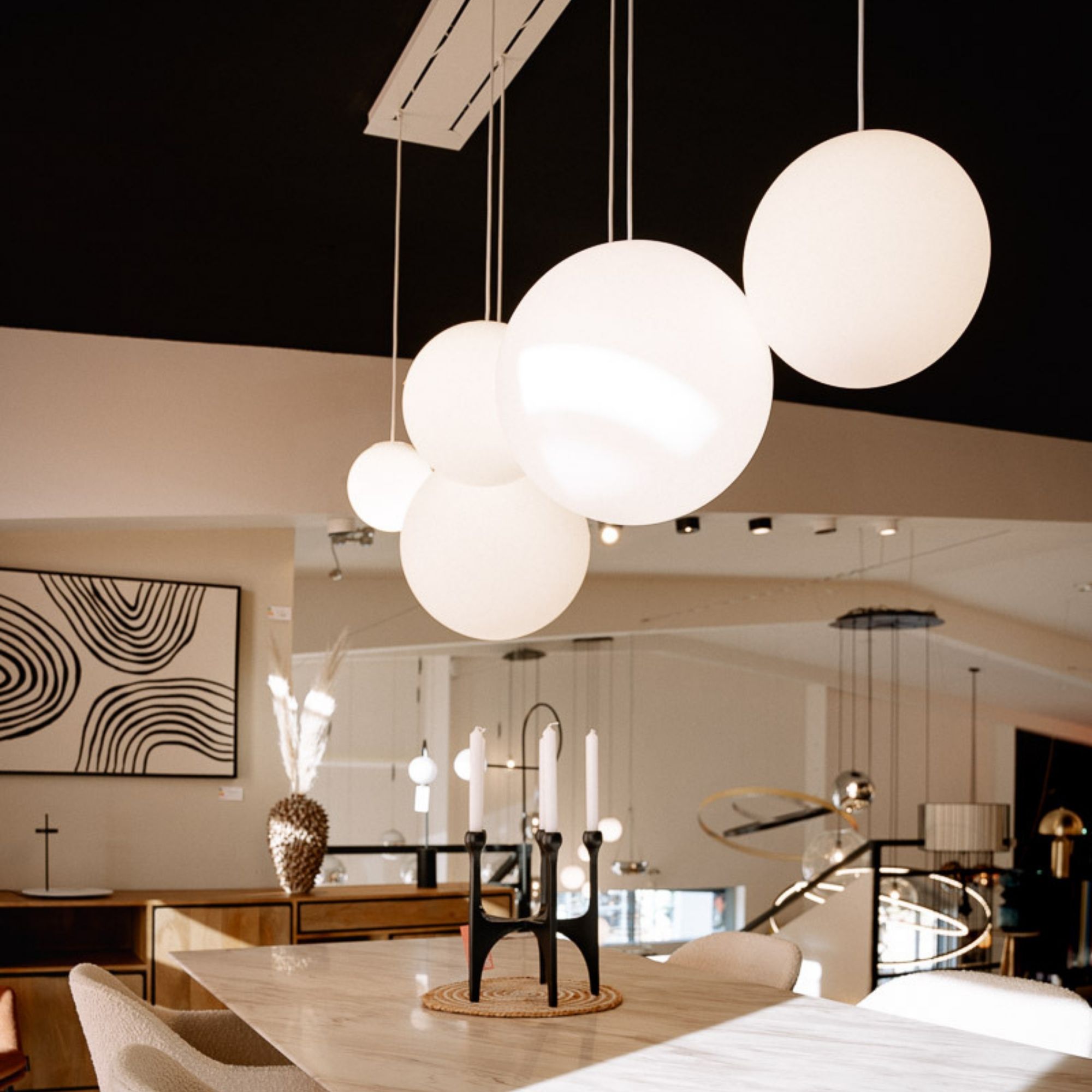 s.luce Orb 5-flammige Esstischlampe 2-reihig 160cm - 179638 - s.luce® - homecoming lights.