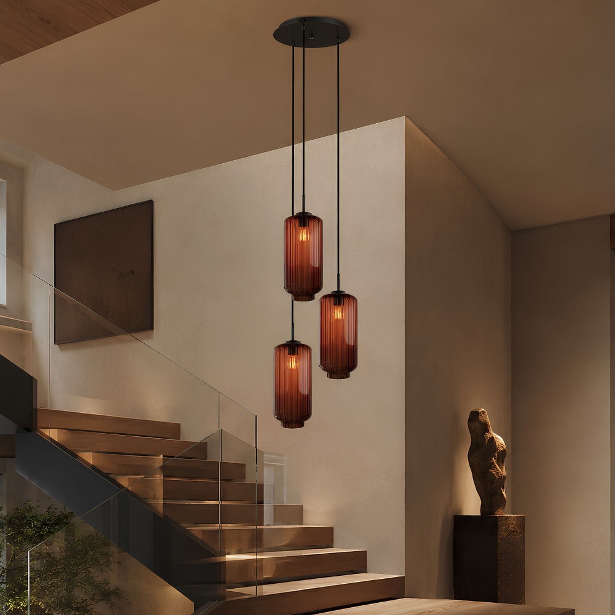 s.luce Velo Galerielampe 3-flammig Ø 40cm Baldachin Ø 18cm - 191014 - s.luce® - homecoming lights.