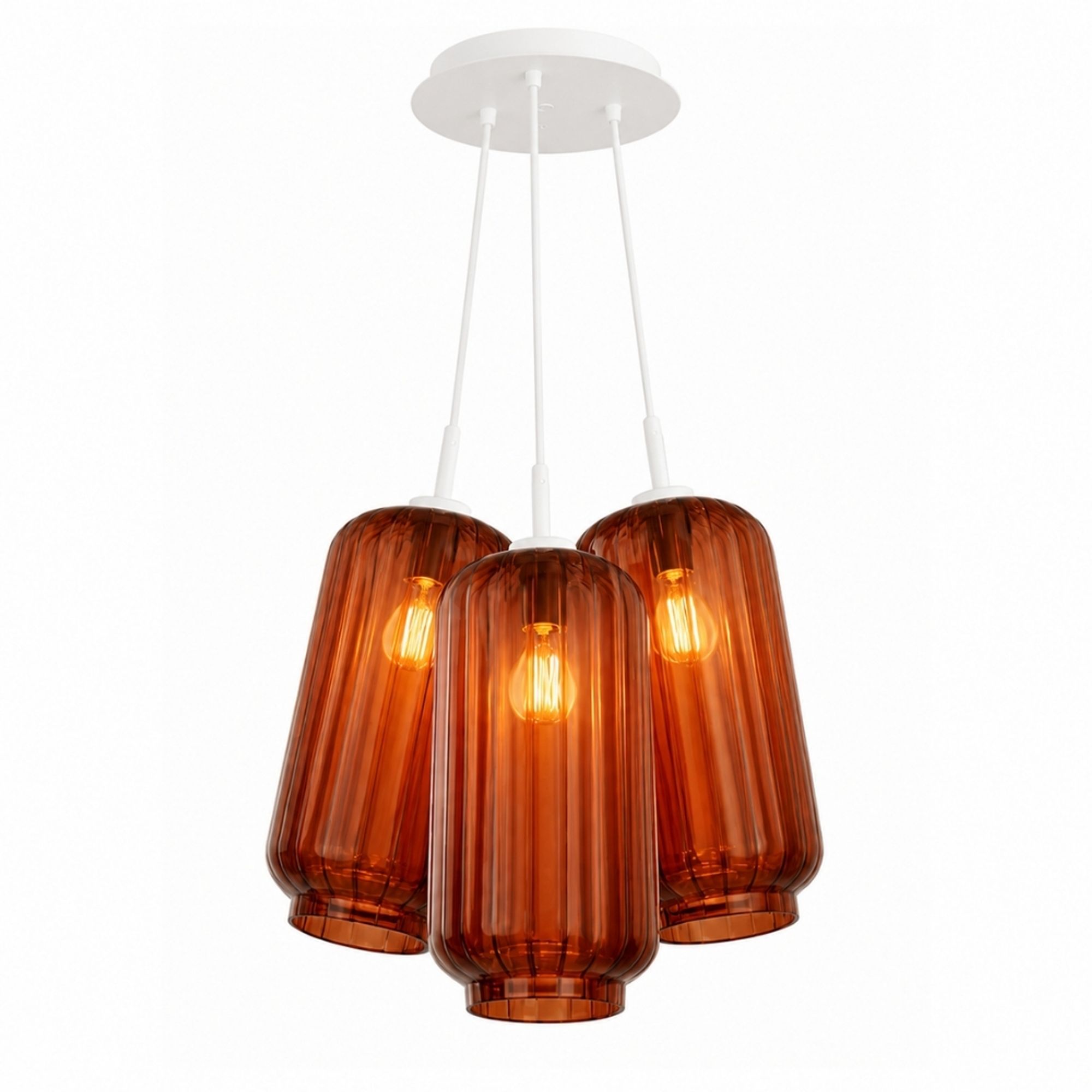 s.luce Velo Cluster Glas-Pendelleuchte 3-flammig 3x18cm