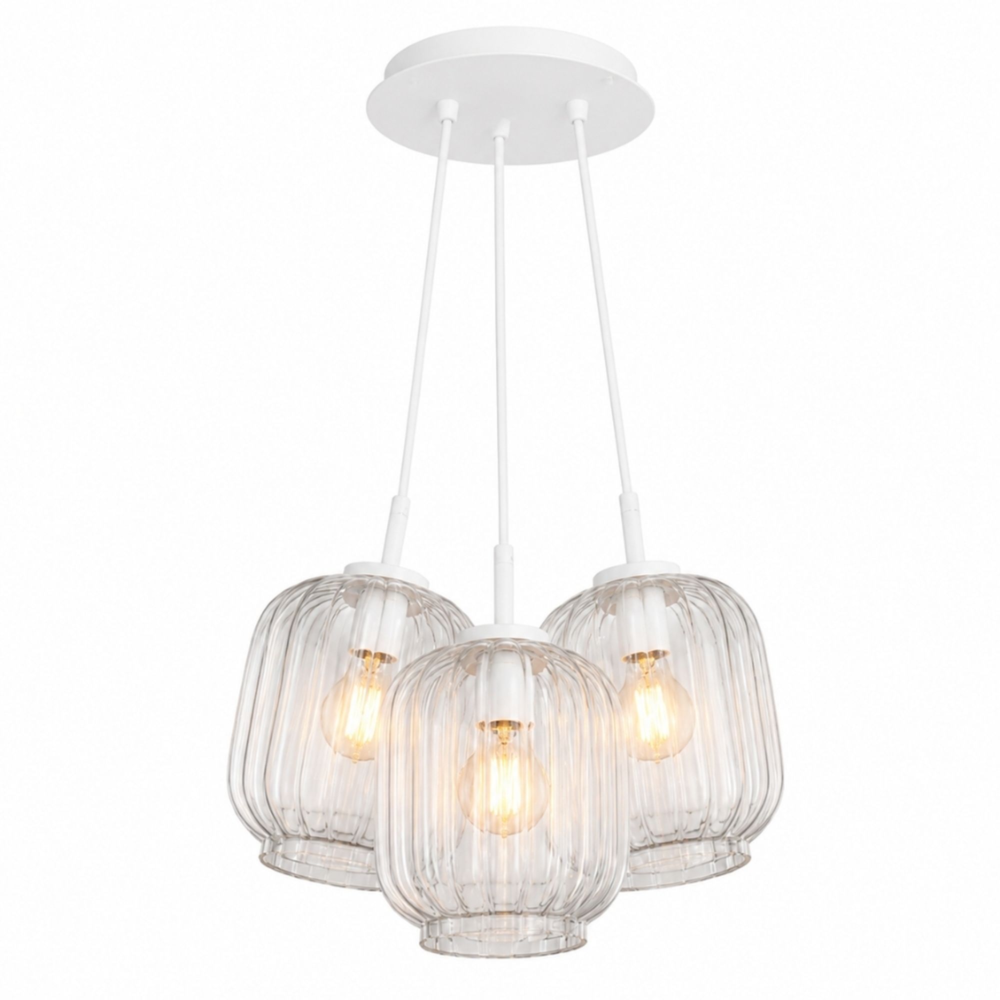 s.luce Velo Cluster Glas-Pendelleuchte 3-flammig 3x20cm