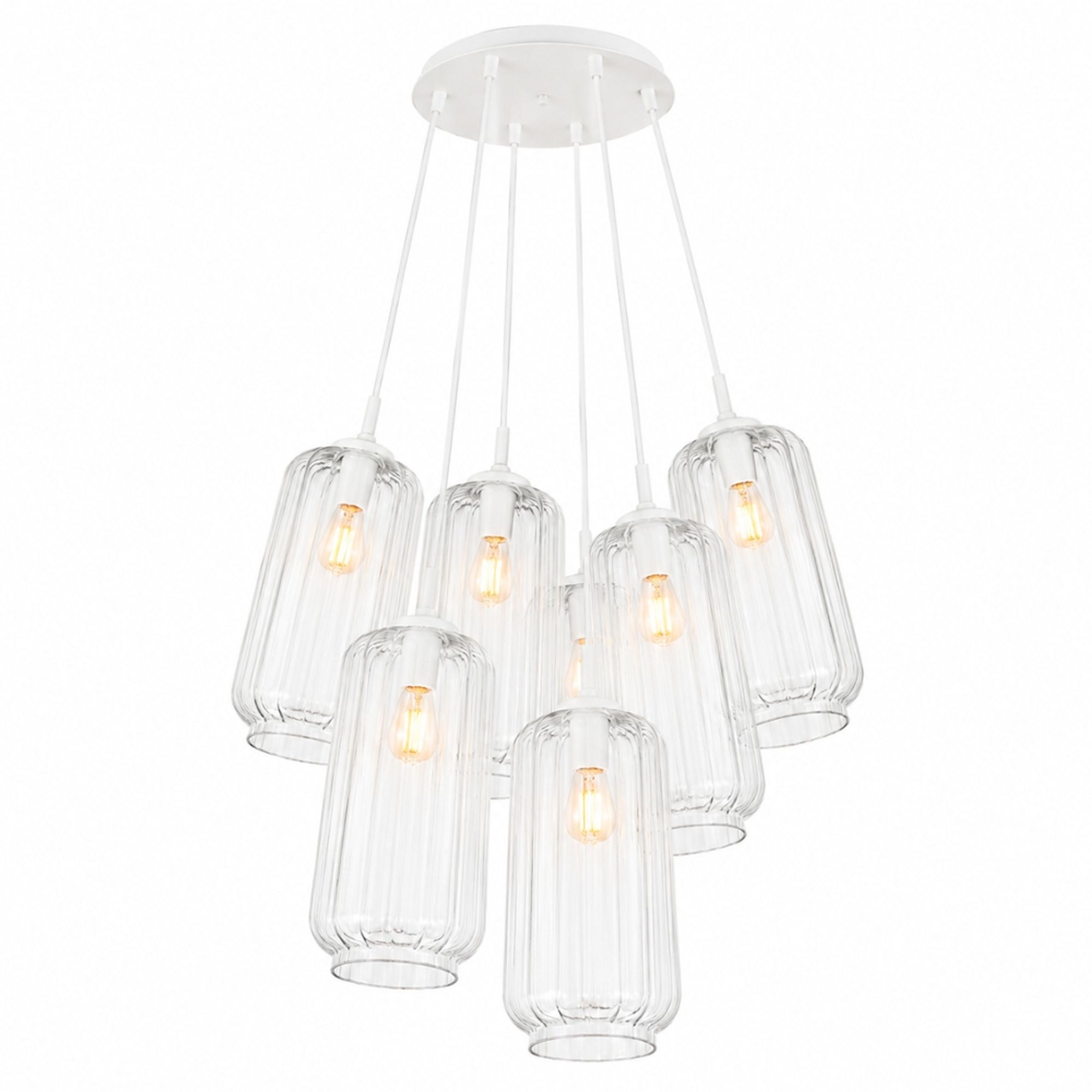 s.luce Velo Cluster Glas-Hängeleuchte 7-flammig 7x18cm - 200429 - s.luce® - homecoming lights.