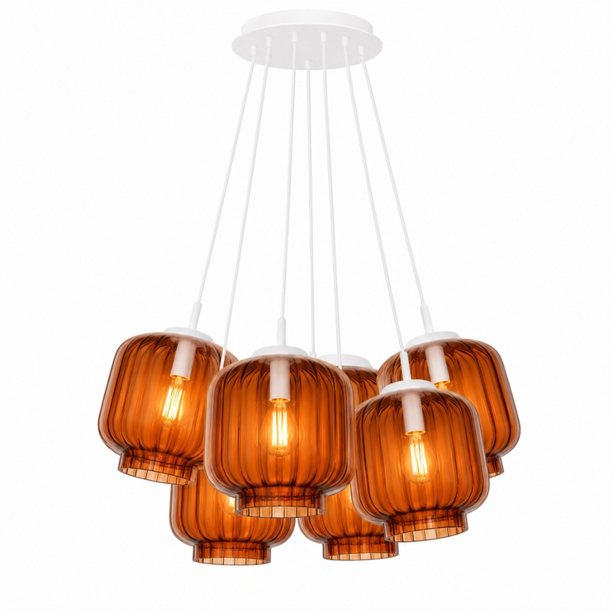 s.luce Velo Cluster Glas-Pendelleuchte 7-flammig 7x20cm - 200434 - s.luce® - homecoming lights.