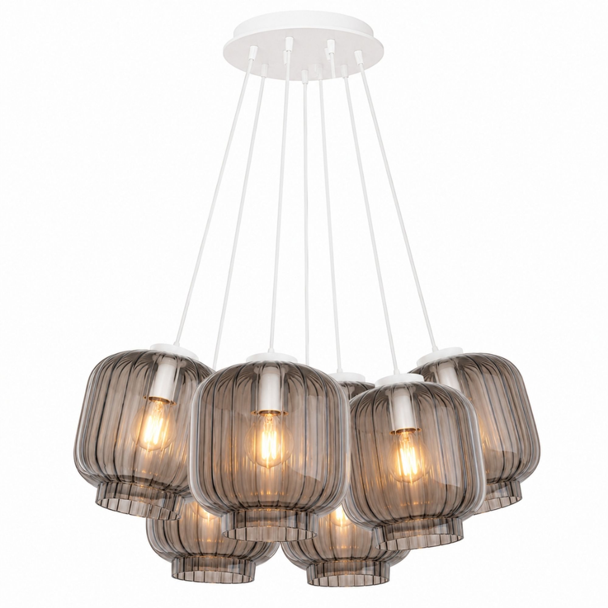 s.luce Velo Cluster Glas-Pendelleuchte 7-flammig 7x20cm - 200436 - s.luce® - homecoming lights.