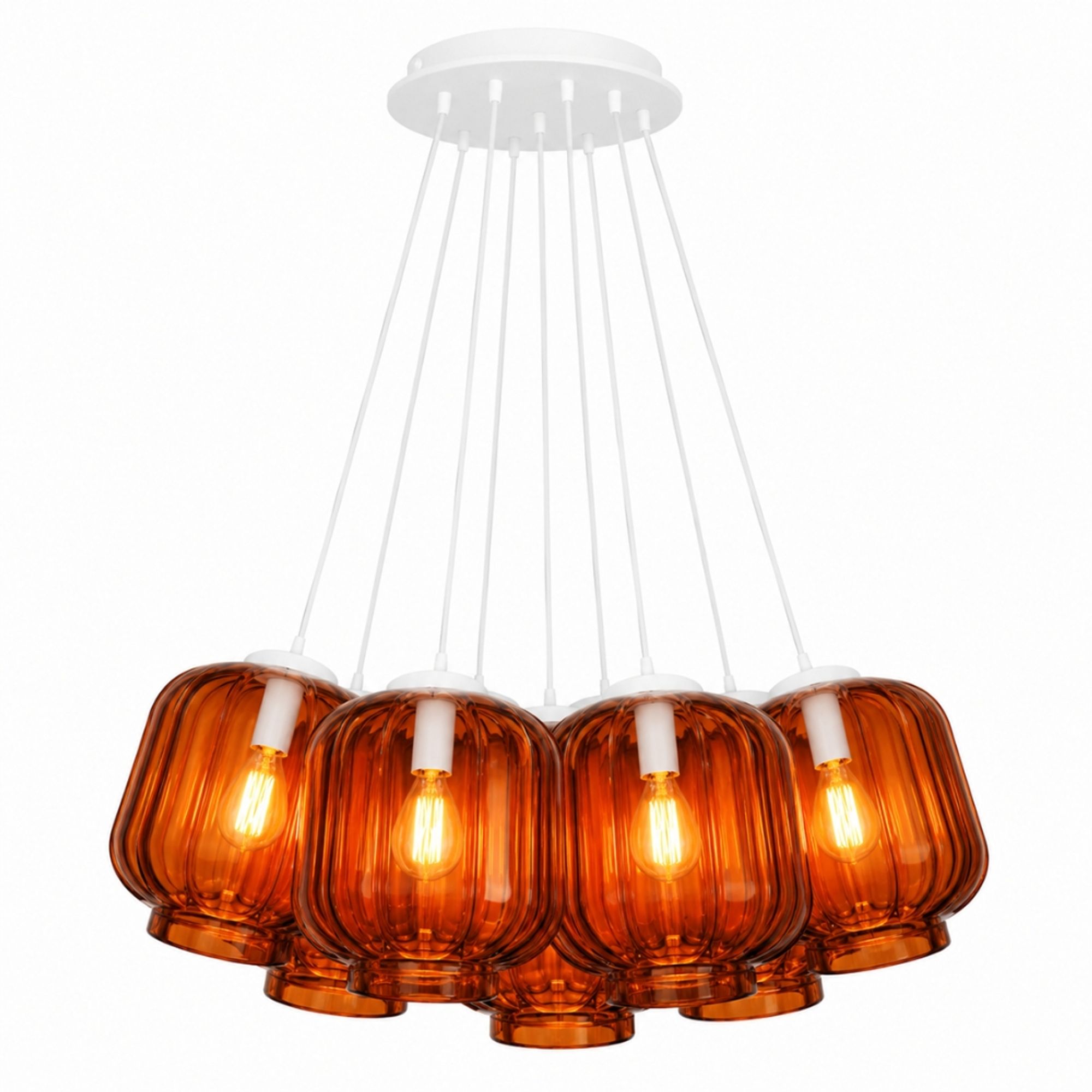 s.luce Velo Cluster Glas-Pendelleuchte 7-flammig 7x25cm - 200442 - s.luce® - homecoming lights.