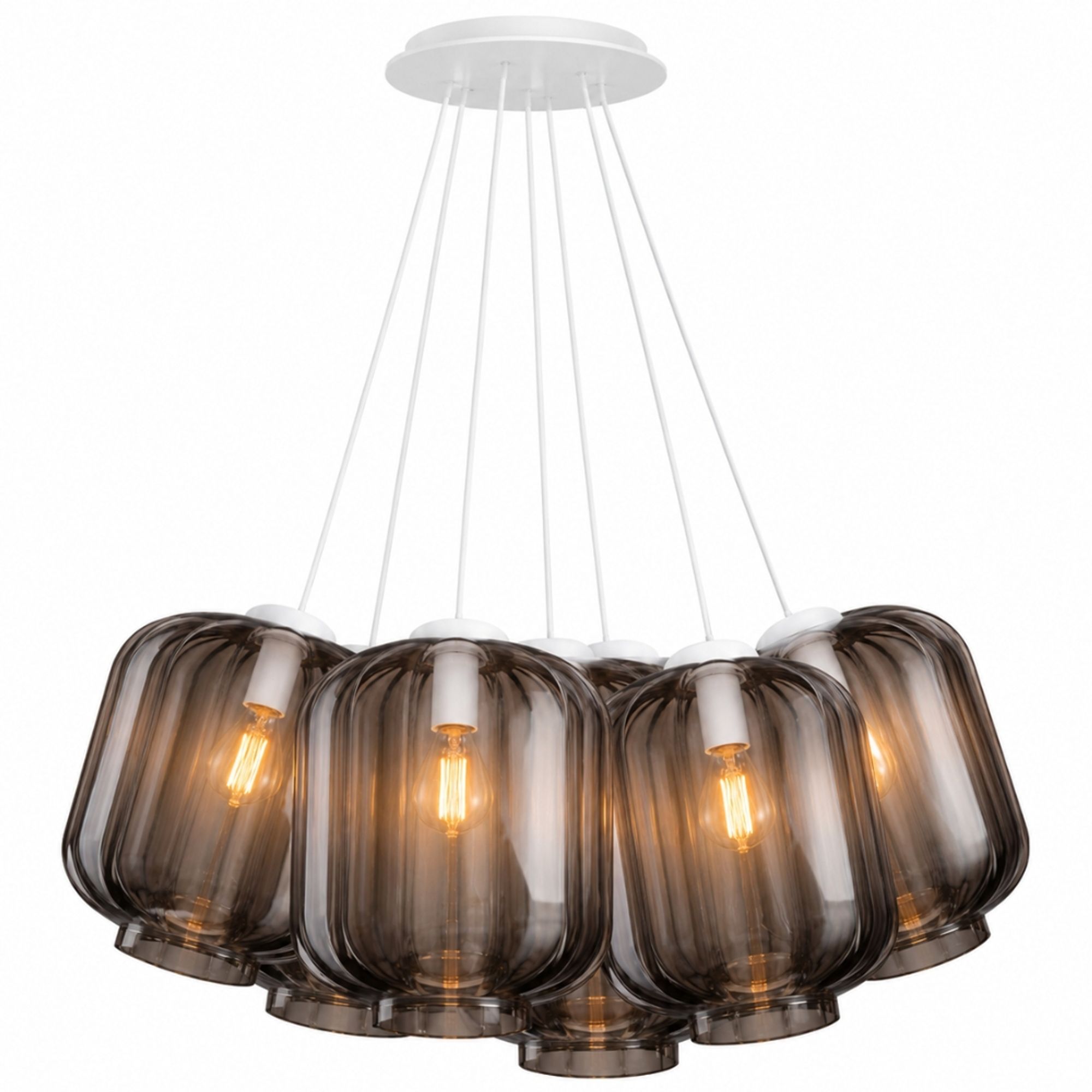 s.luce Velo Cluster Glas-Pendelleuchte 7-flammig 7x25cm - 200444 - s.luce® - homecoming lights.