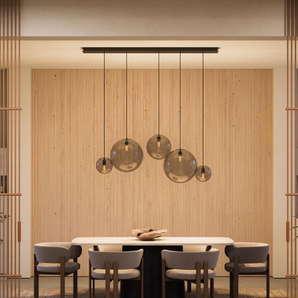 s.luce Orb 5-light dining table lamp 2-row 160cm