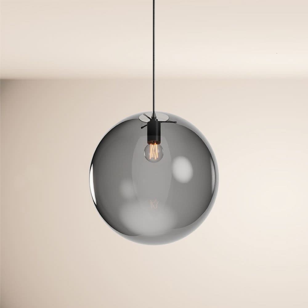 s.luce Orb glass globe gallery light 500cm suspension black
