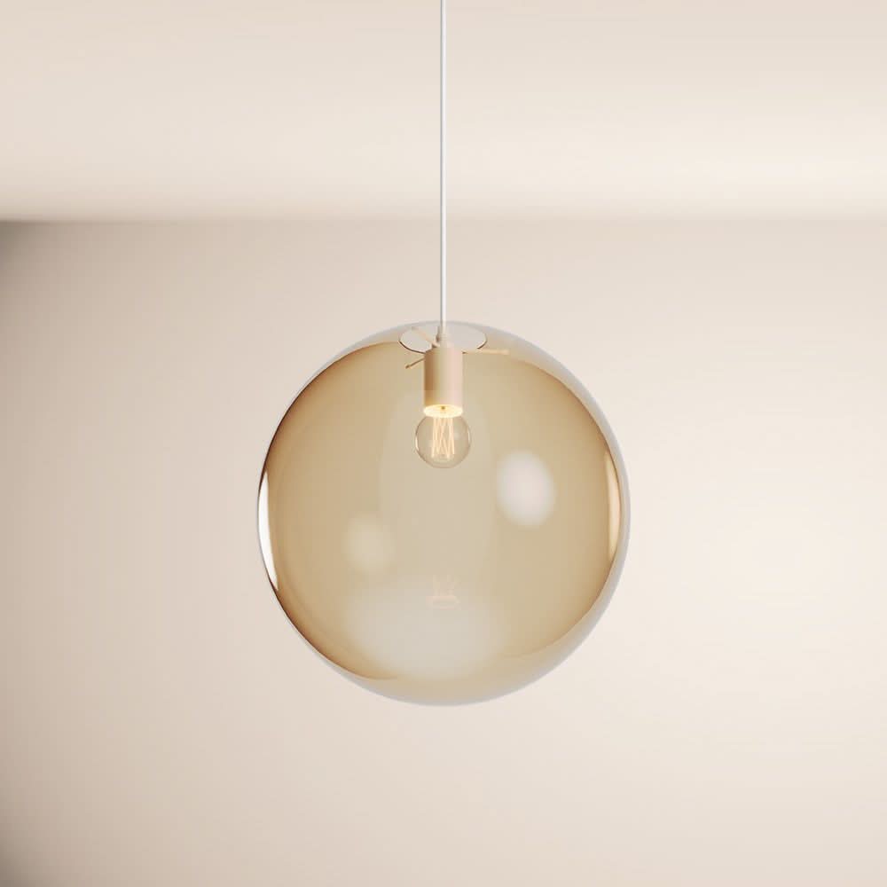 s.luce Orb glass globe pendant light suspension 150cm white