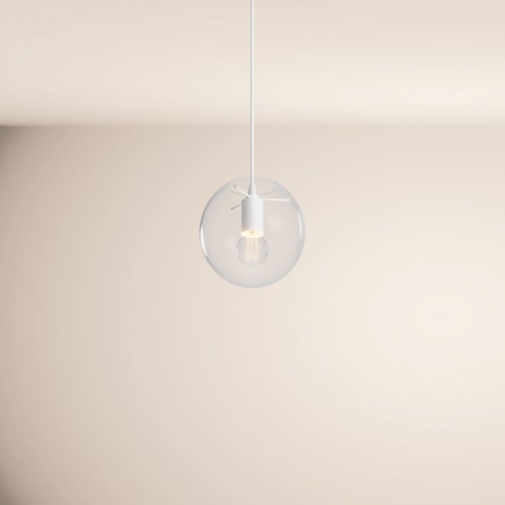 s.luce Orb glass globe pendant light suspension 150cm white